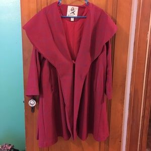 Retro look wool-blend swing coat